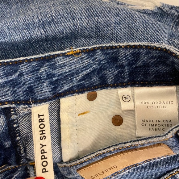 GRLFRND || Poppy Denim Shorts Distressed Cutoffs Good Luck Charm Blue 26 - Picture 6 of 10